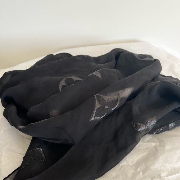 SOLD Louis Vuitton Silk Sheer Monogram Scarf - Picture 3 of 7